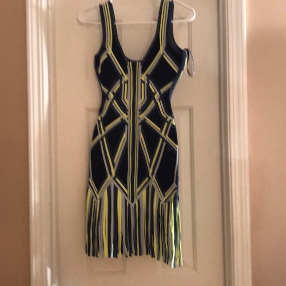 Hervé Léger in blue combo with neon accent - Picture 7 of 13